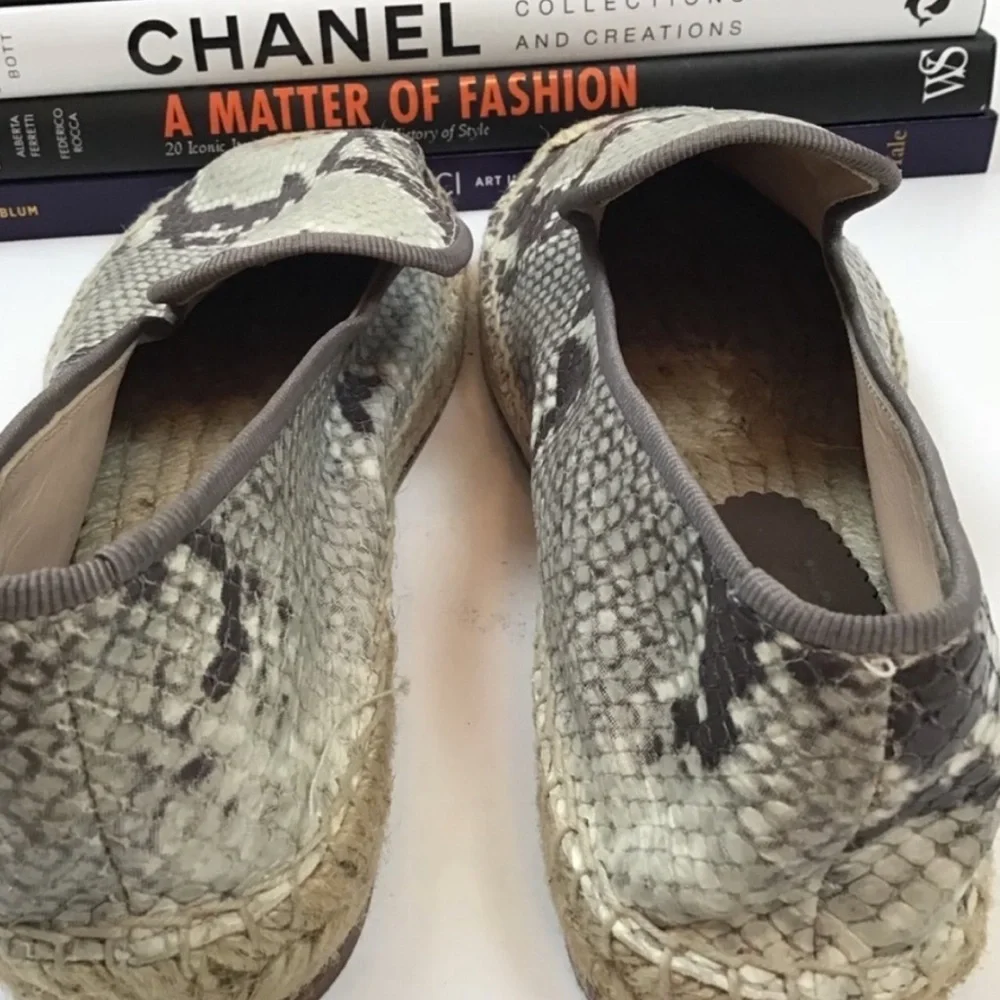 Elyse Walker Flats Blair Espadrille Snake Slip On Shoes
